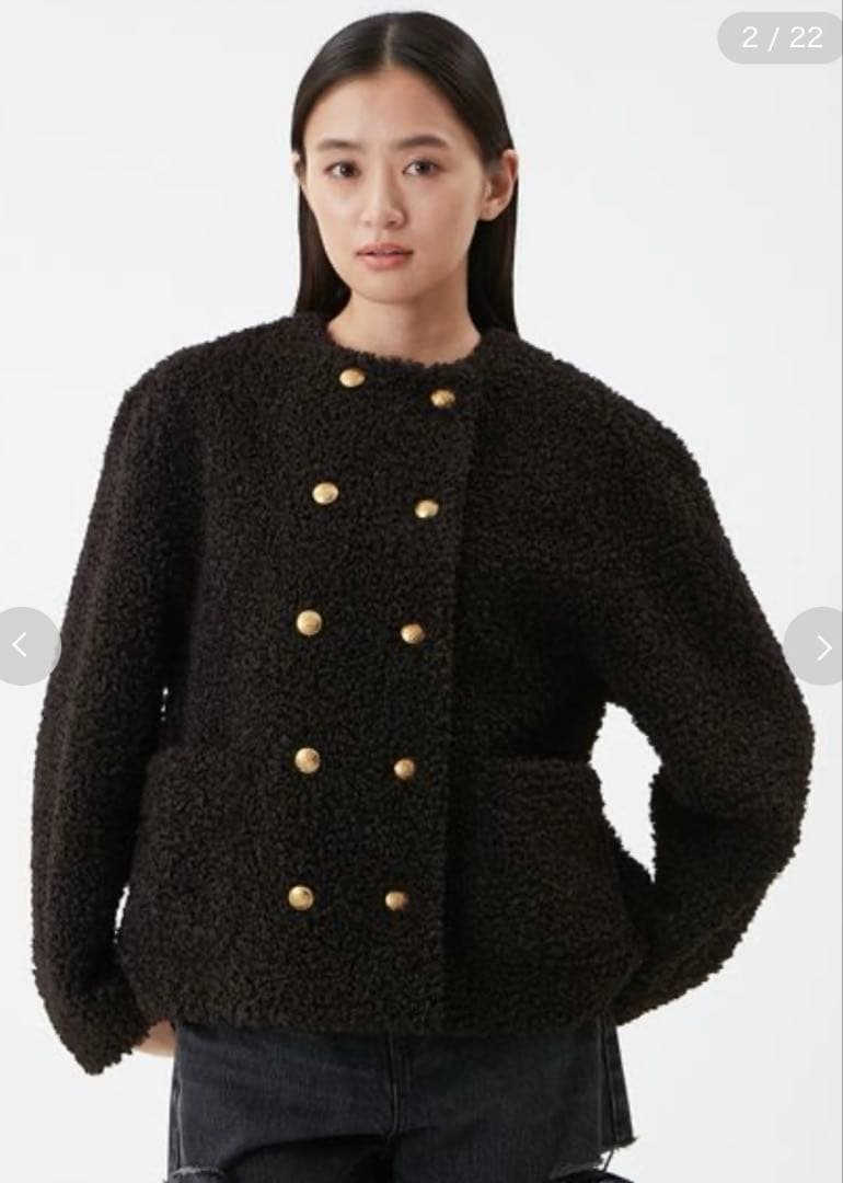 mila owen 金釦カールファージャケット