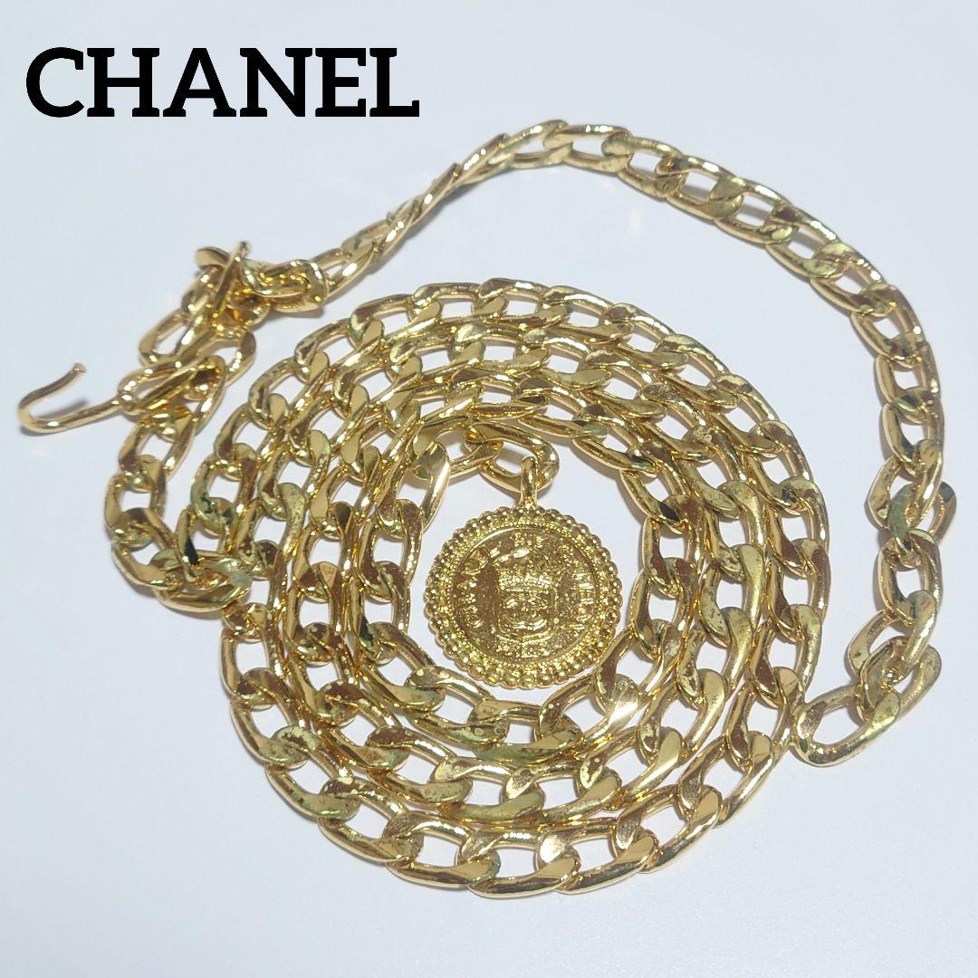 美品 シャネル ネックレス CAMBON メダル  チェーンベルト ロング