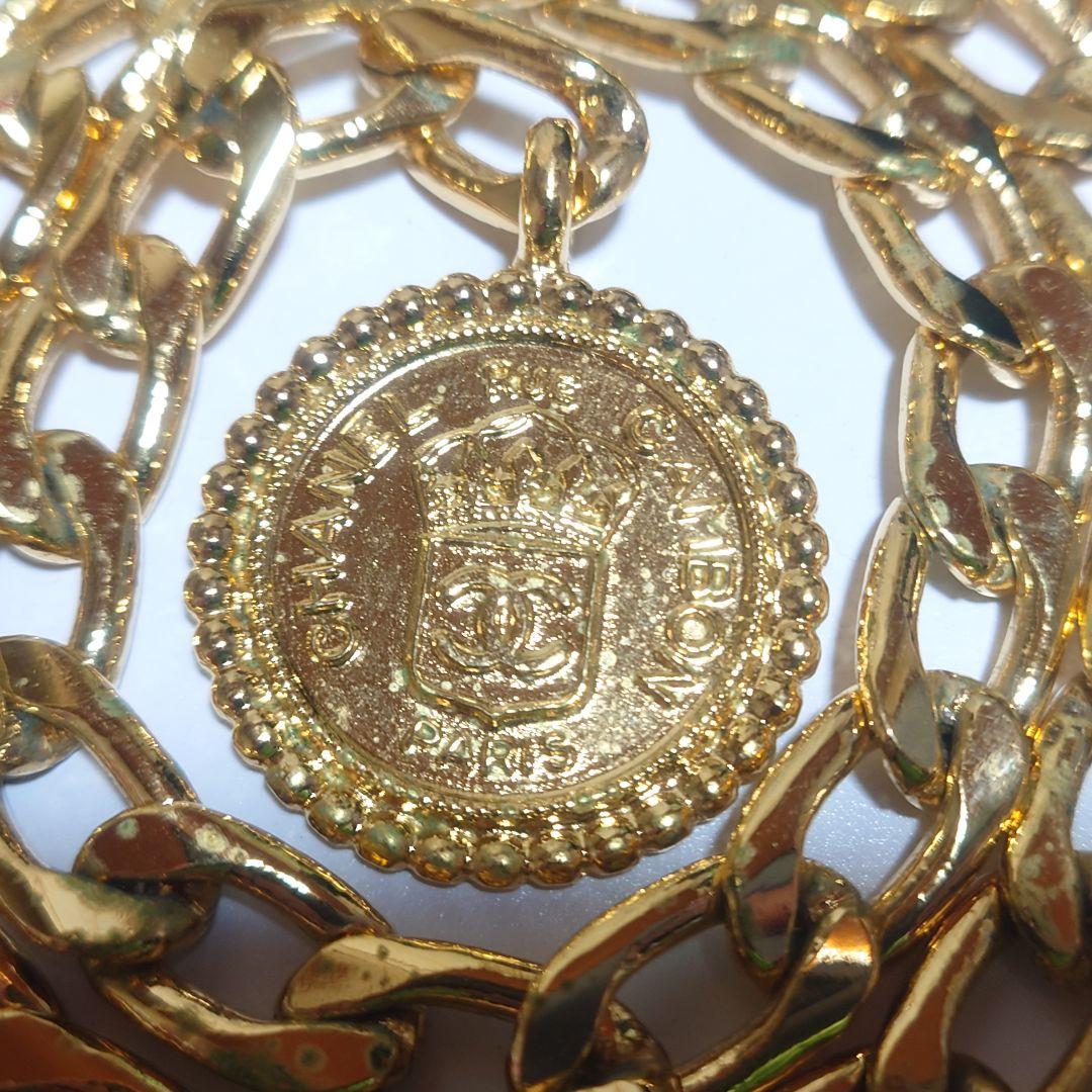 美品 シャネル ネックレス CAMBON メダル  チェーンベルト ロング