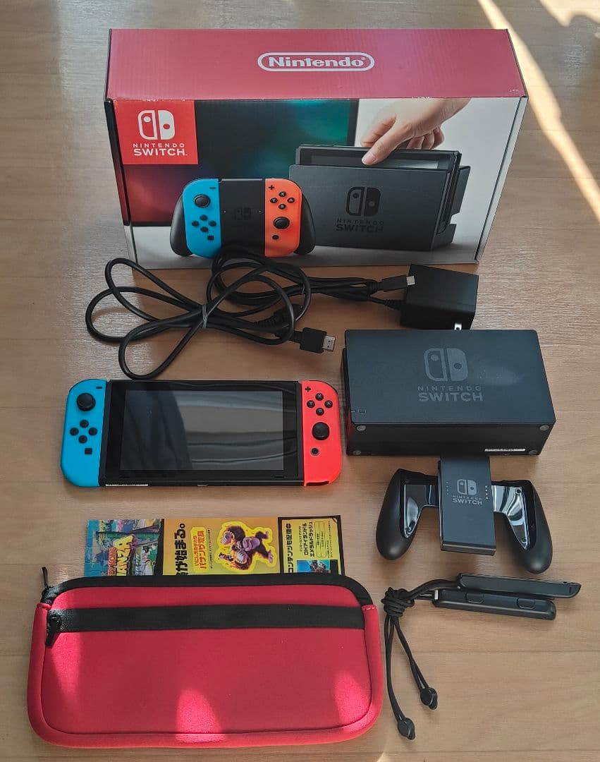 Nintendo Switch 本体(完備＋おまけ)　ネオンブルーネオンレッド