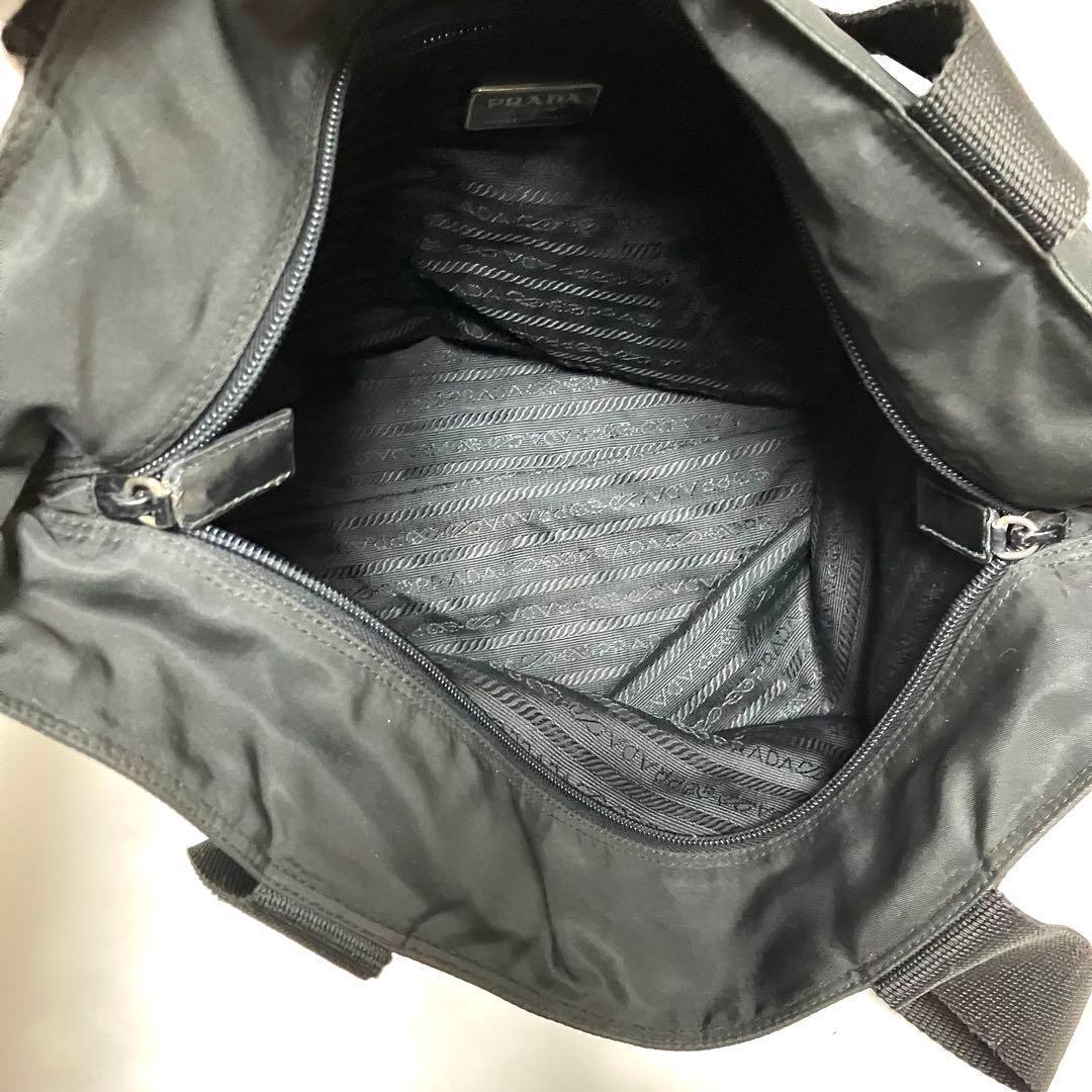 Grin プラダ トートバッグ 大容量 テスートナイロン 三角ロゴ 黒