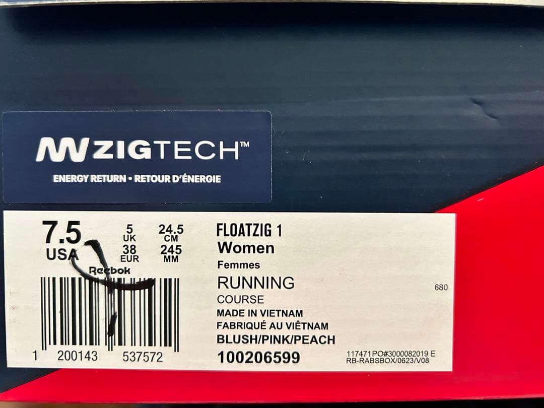Reebok フロートジグ 1 /FLOATZIG 1 ピンクスタッコー24.5