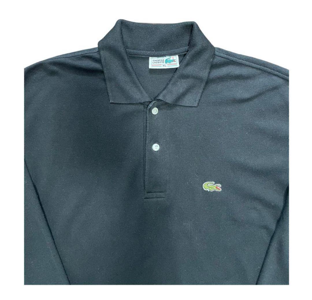 希少 美品 LACOSTE フレンチラコステ ワニ鹿の子 長袖ポロシャツ