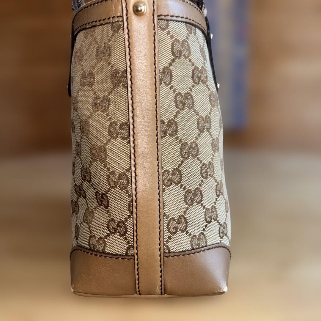 ◆ GUCCI ◆　トートバッグ　ディアマンテ　GGキャンバス　レザー　ポーチ