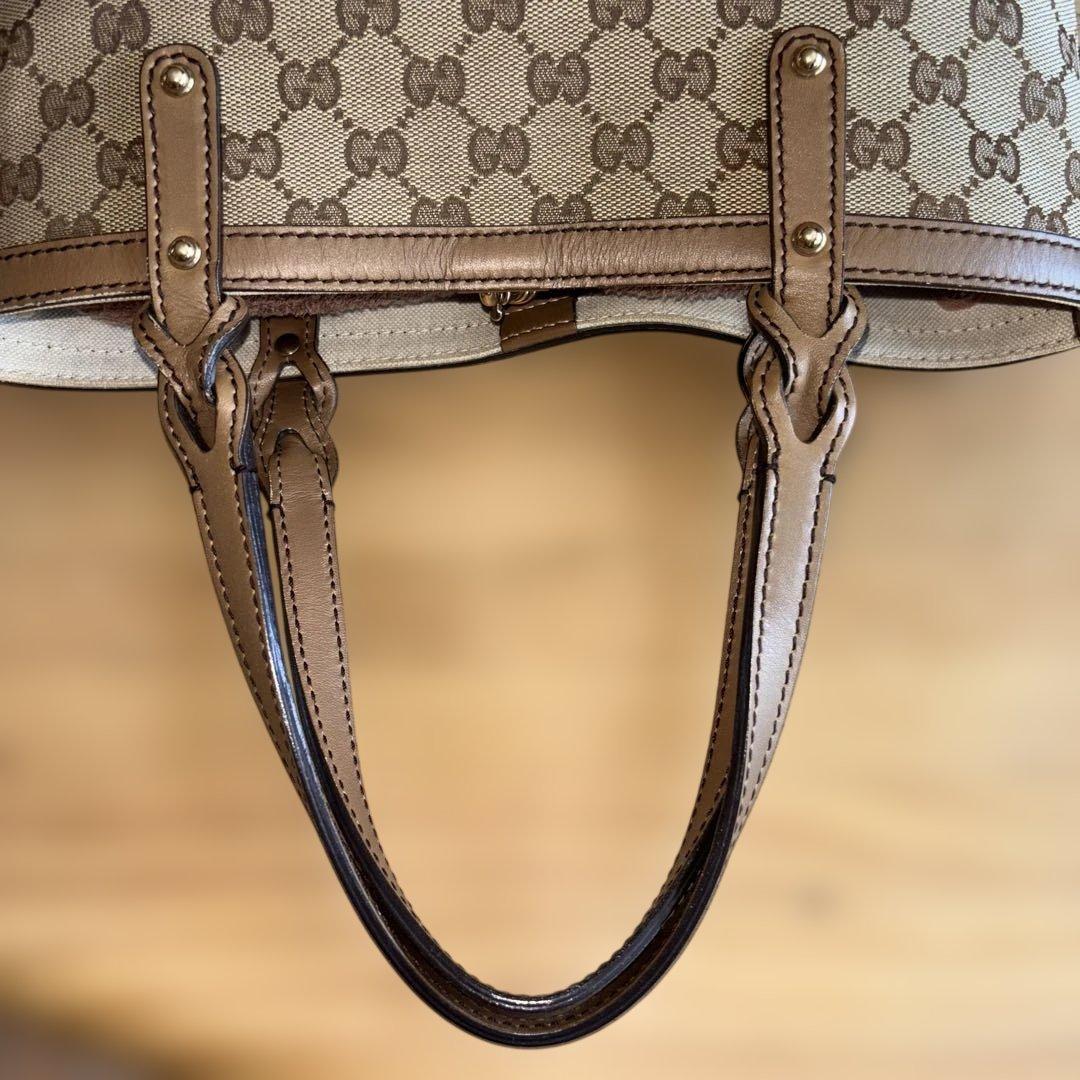 ◆ GUCCI ◆　トートバッグ　ディアマンテ　GGキャンバス　レザー　ポーチ