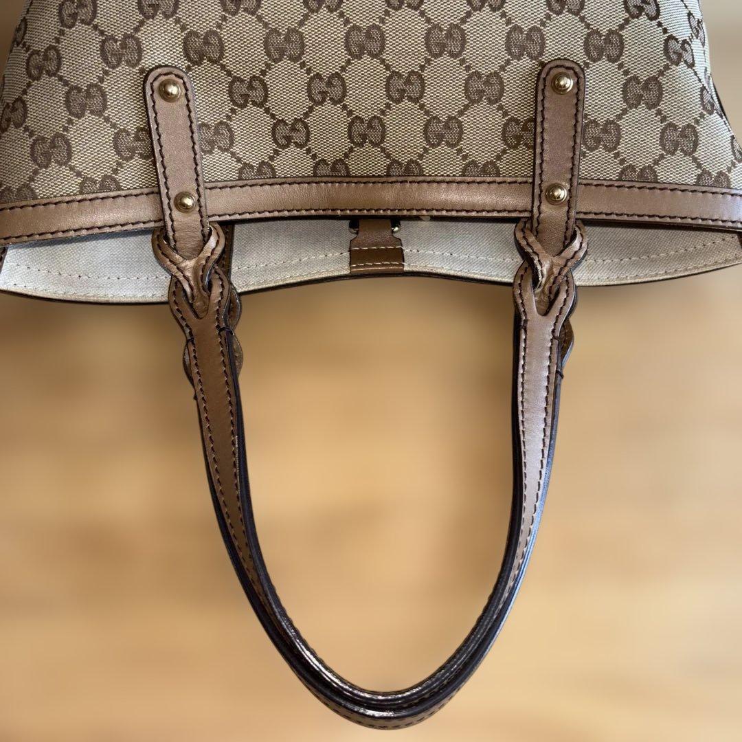 ◆ GUCCI ◆　トートバッグ　ディアマンテ　GGキャンバス　レザー　ポーチ