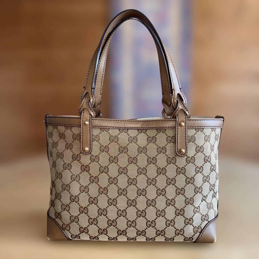 ◆ GUCCI ◆　トートバッグ　ディアマンテ　GGキャンバス　レザー　ポーチ