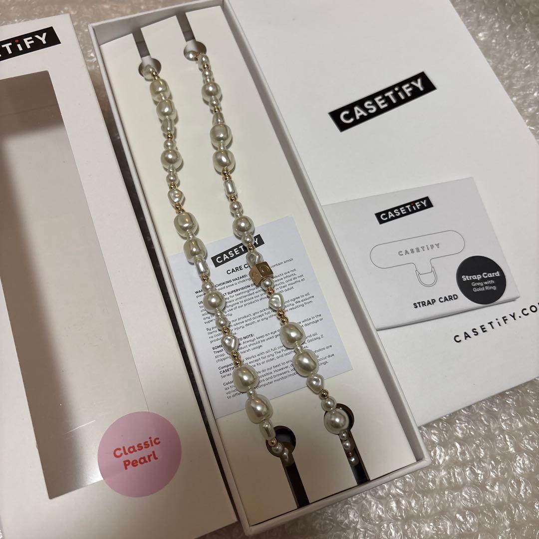 ケースティファイ　新品　パール　クロス　ボディチャーム　ショッパー付き
