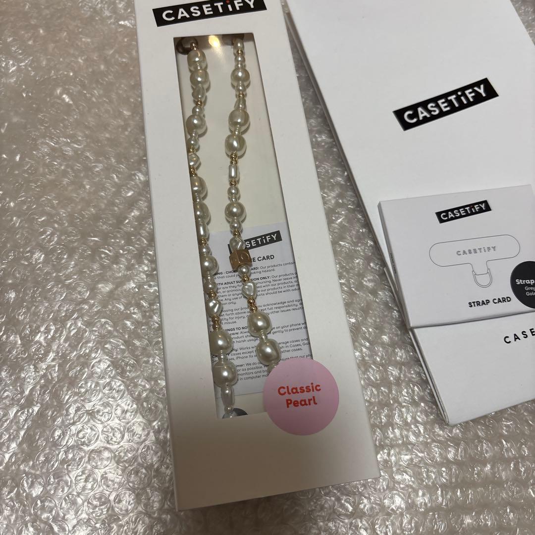 ケースティファイ　新品　パール　クロス　ボディチャーム　ショッパー付き