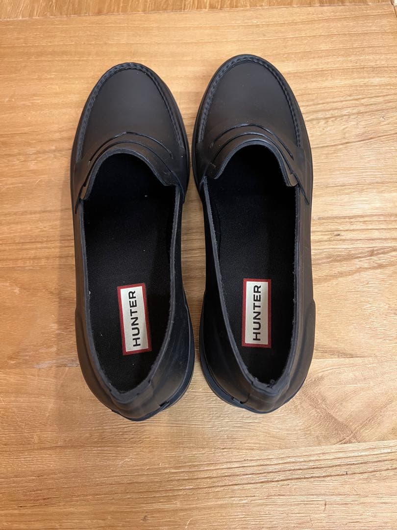 新品未使用　HUNTER メンズ　ローファー　レインシューズ　ブラック　UK7