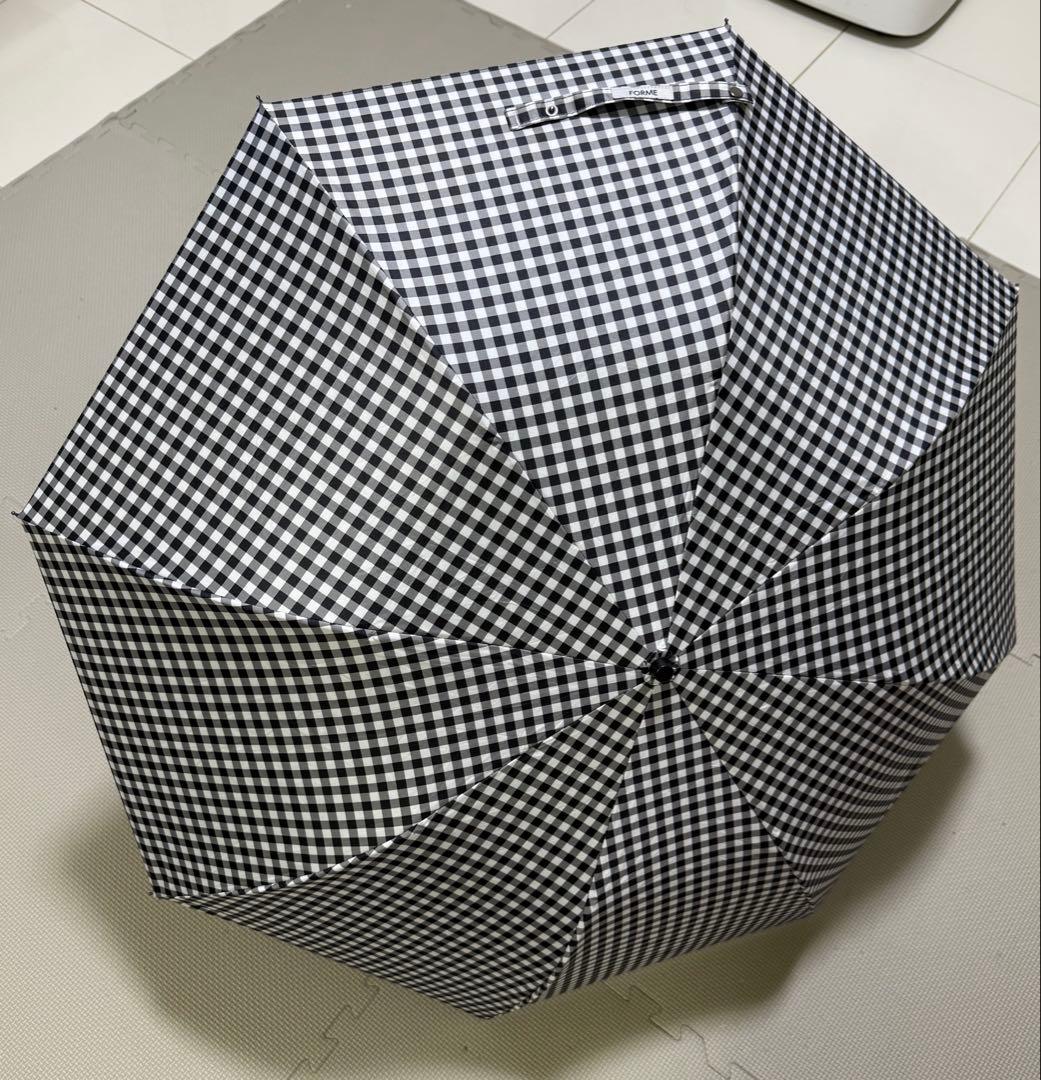 東原亜希さん FORME 晴雨兼用折り畳み日傘 ギンガムチェック ブラック