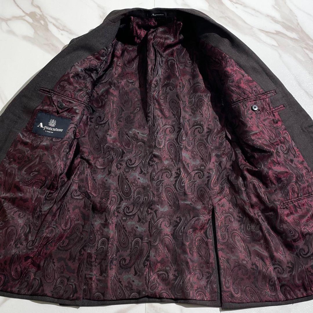 極美品 現行タグ 近年モデル アクアスキュータム スリーピーススーツ ペイズリー