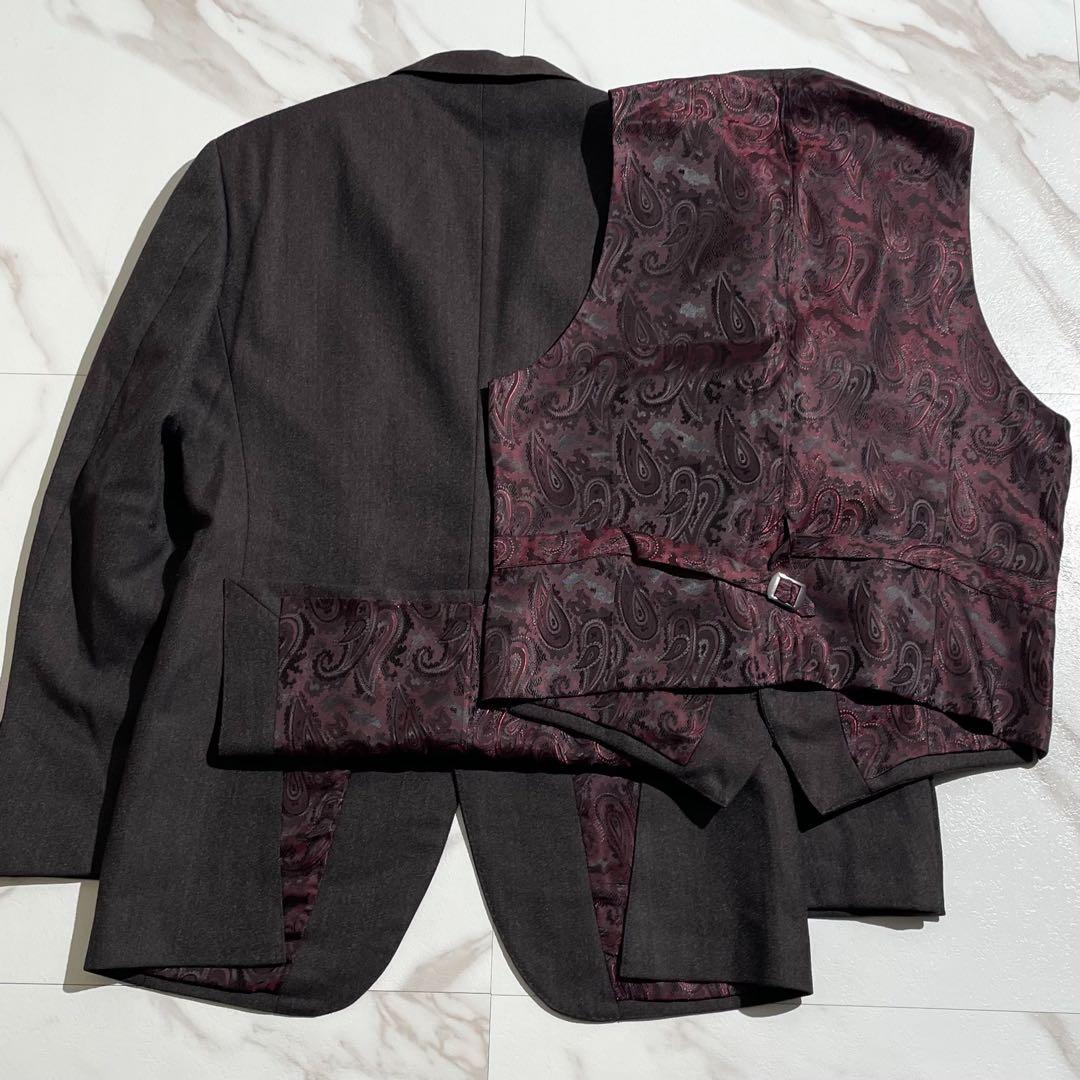 極美品 現行タグ 近年モデル アクアスキュータム スリーピーススーツ ペイズリー