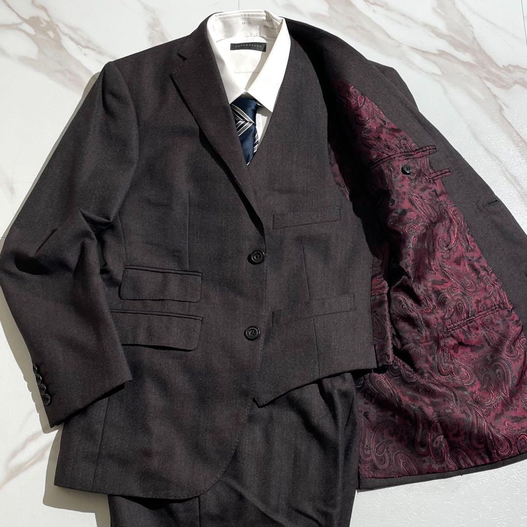 極美品 現行タグ 近年モデル アクアスキュータム スリーピーススーツ ペイズリー