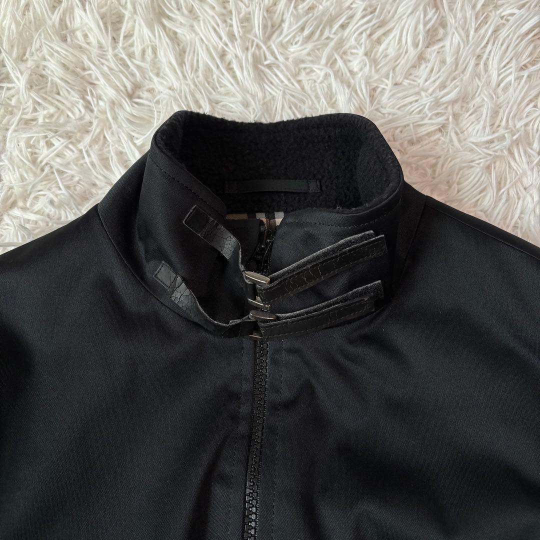 バーバリーブルーレーベル ロングコート ノバチェック ボア ダブルジップ ベルト