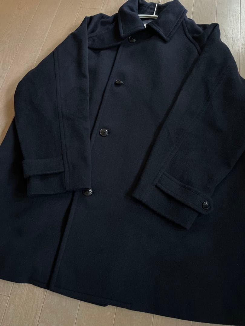 かぐれ　ウールシングルPコート　NAVY