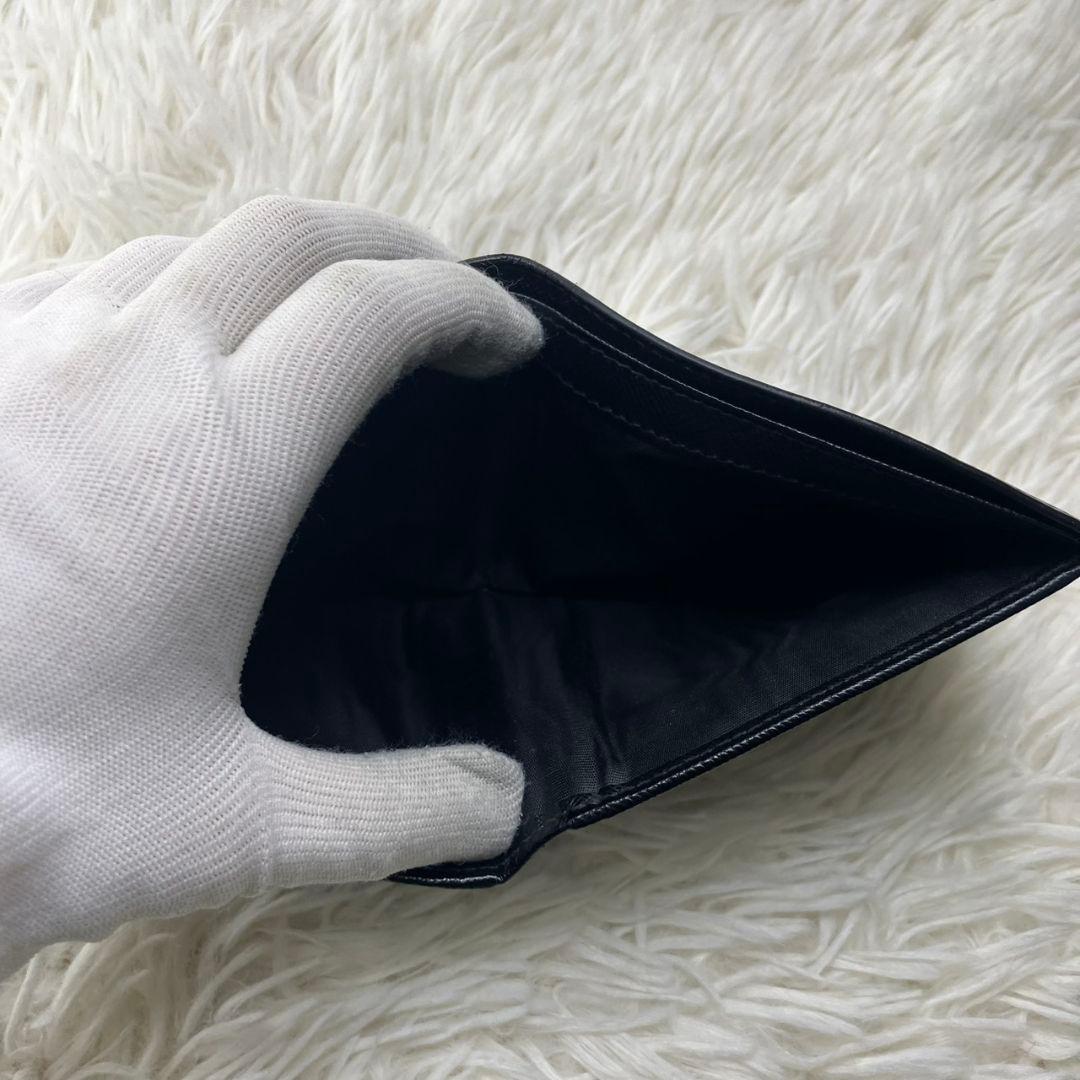 【極美品】プラダPRADA 二つ折り財布 SAFFIANO L 黒