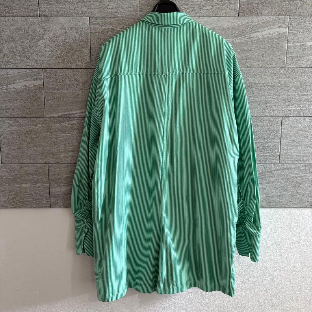 Ameri STRIPE SHIRT ROMPERS グリーン　M