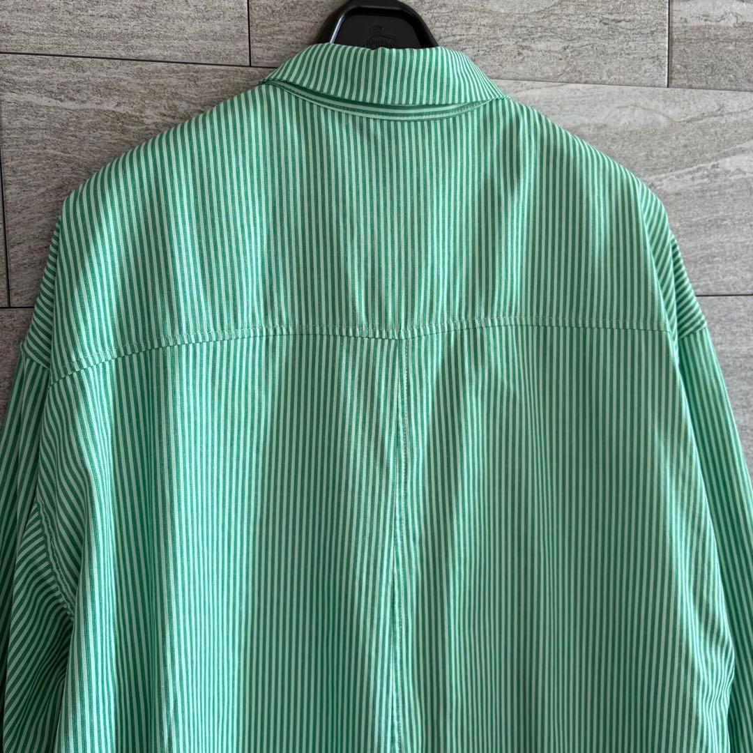 Ameri STRIPE SHIRT ROMPERS グリーン　M