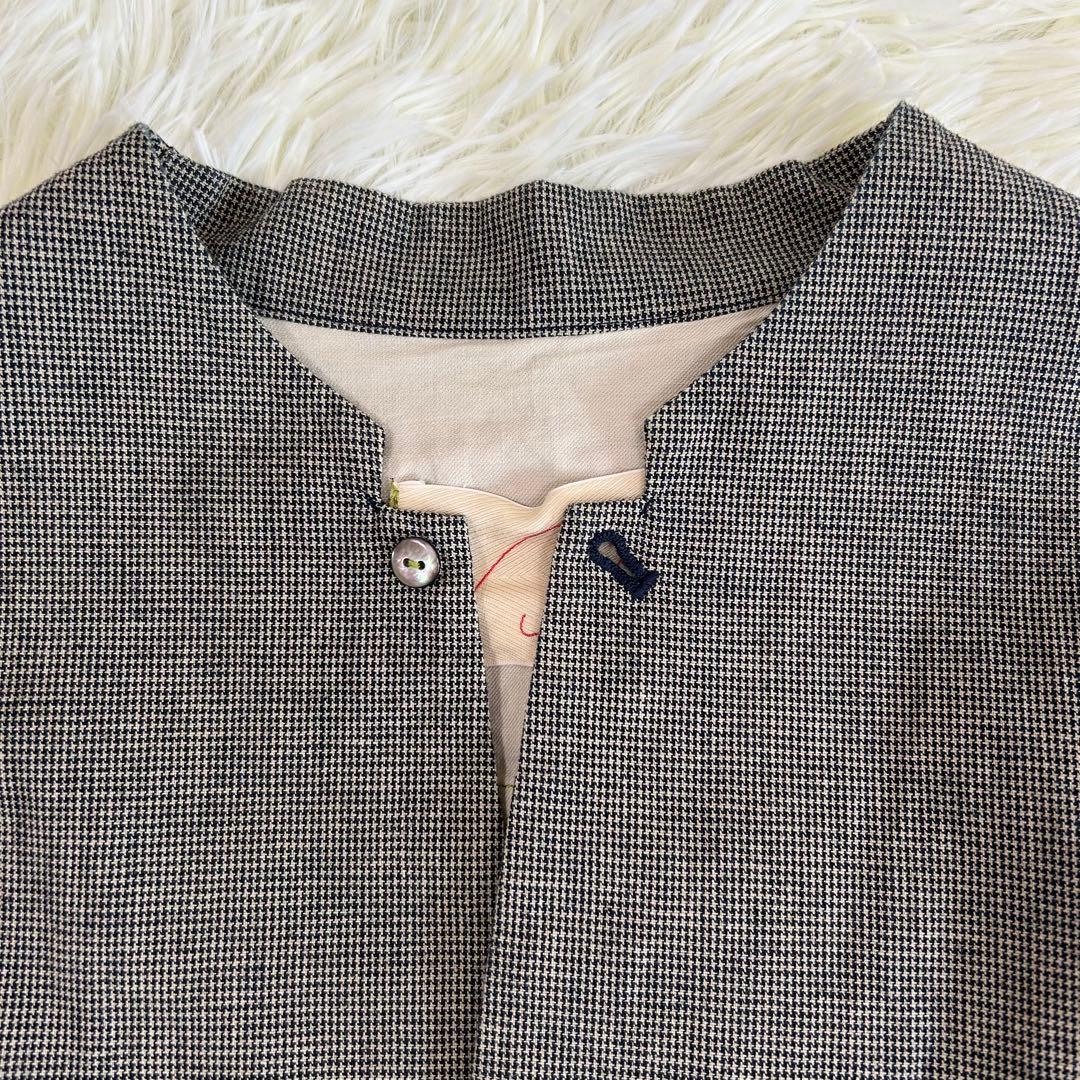 【Pallas Palace】パラスパレス 千鳥格子 ノーカラージャケット