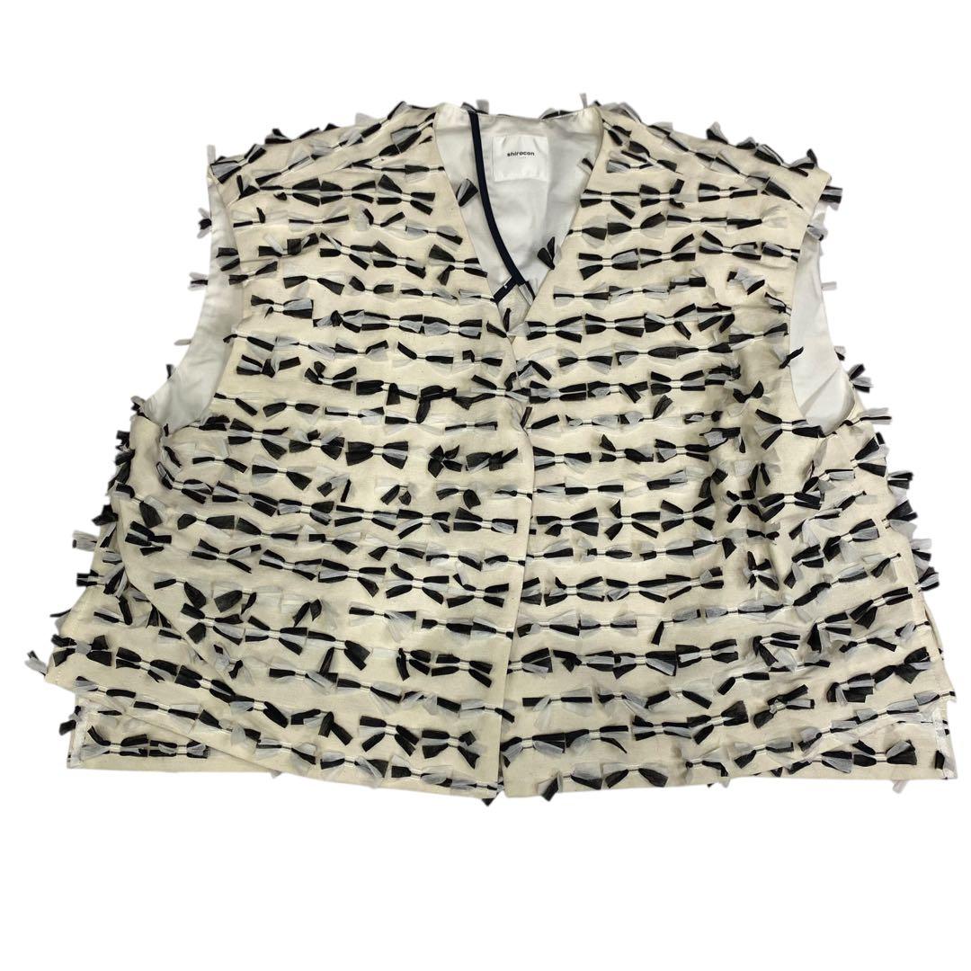 shirocon シロコン ヨリyori ミニリボンショートジレ