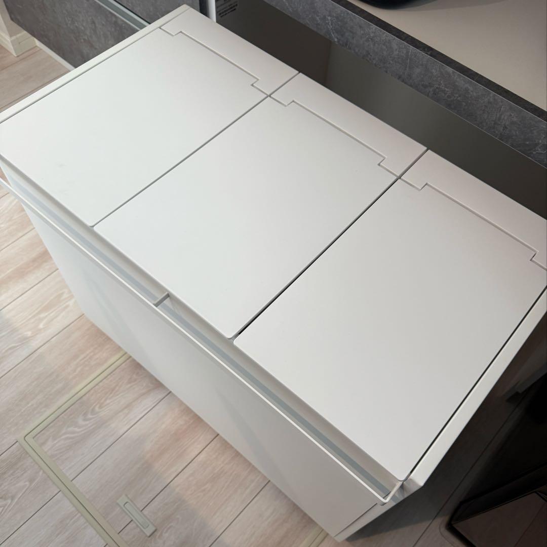 蓋付き目隠し分別ダストワゴン タワー 45L 3分別 ホワイト