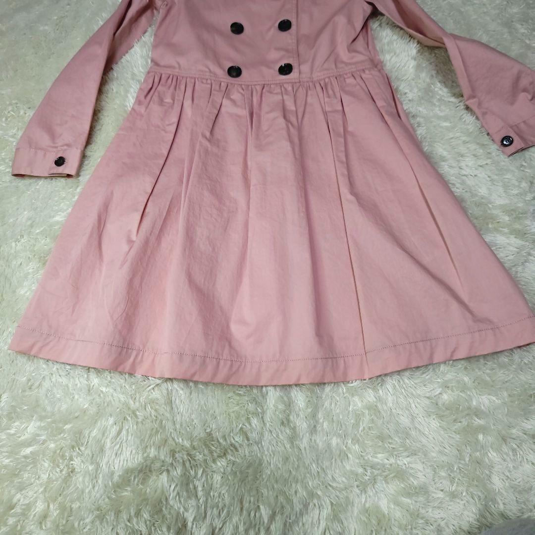 【新品タグ付き】バーバリーチルドレン トレンチワンピース 10Y 140 ピンク