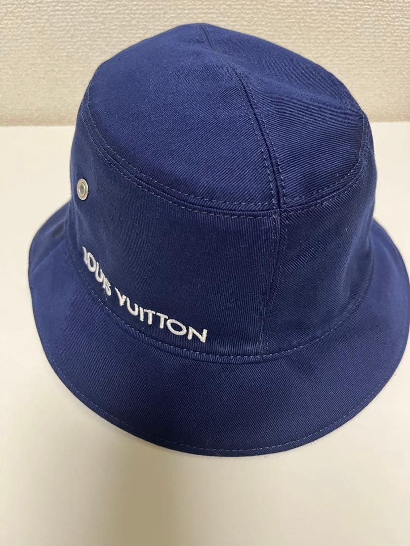 美品　ルイヴィトン バケハ　リバーシブル　ブルー　ネイビー