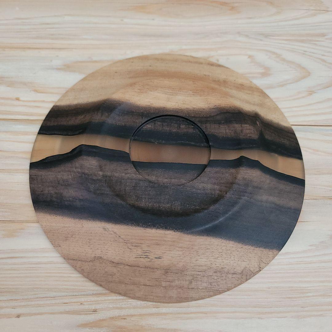 かなり希少　黒柿 × レジン樹脂の木皿
