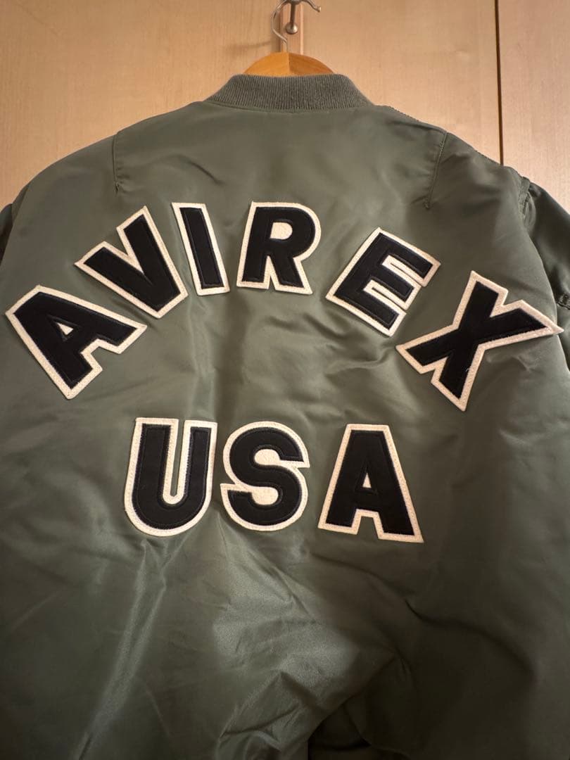 AVIREX MA1 フライトジャケット裏刺繍 オリーブグリーン Mサイズ