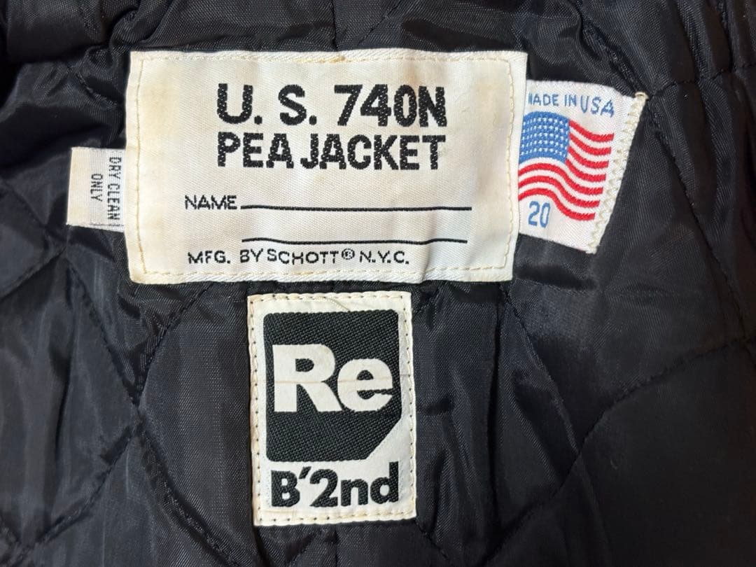 ショット　SCHOTT ピーコート　クレイジーパターン　L ビンテージ