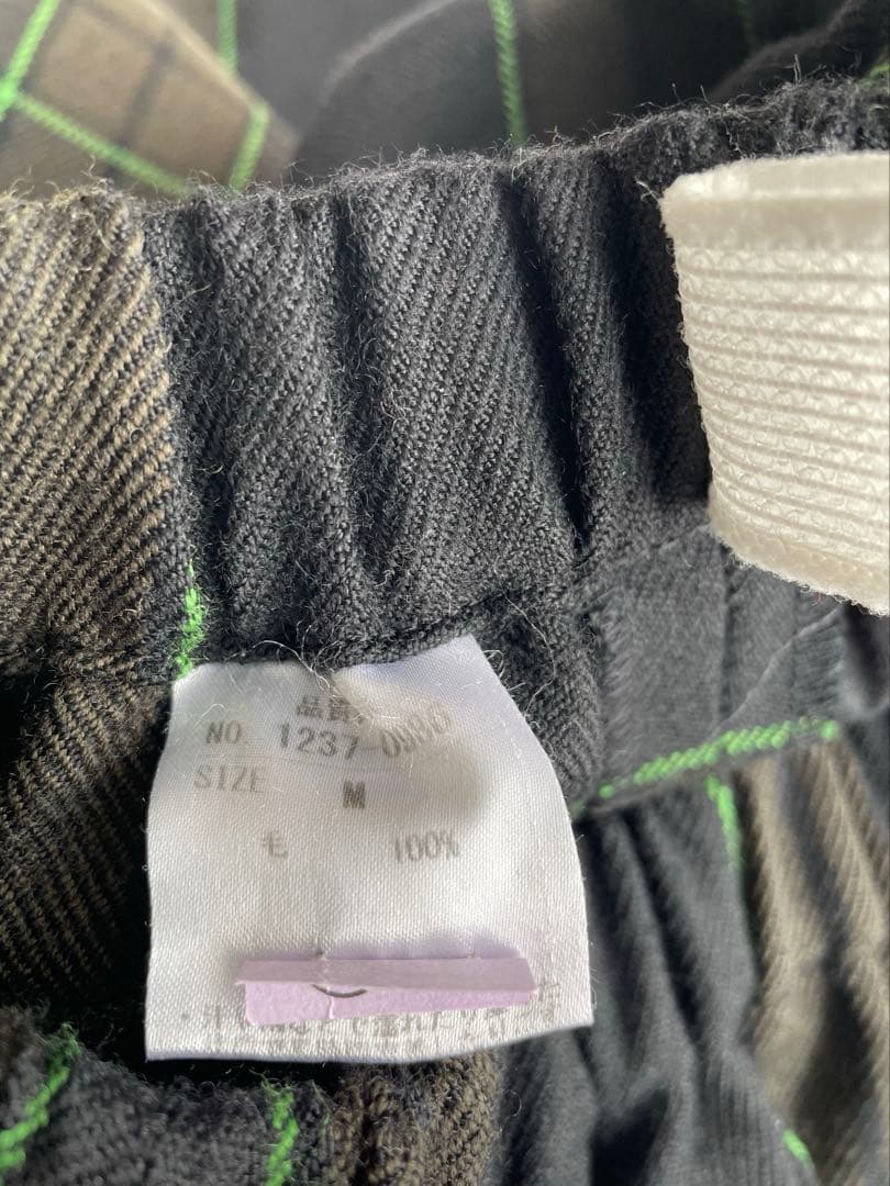 CRESCENクレッシェント　M チェック ワイド　ガウチョ　パンツ　ウール