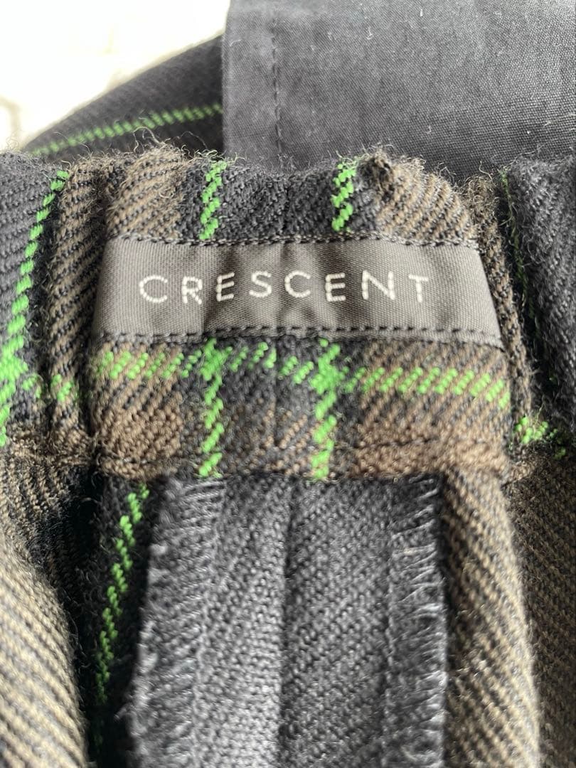 CRESCENクレッシェント　M チェック ワイド　ガウチョ　パンツ　ウール