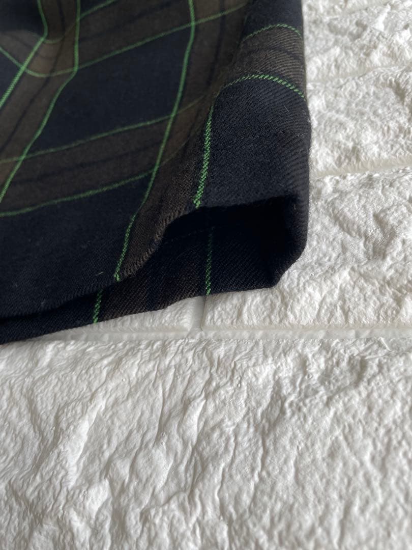 CRESCENクレッシェント　M チェック ワイド　ガウチョ　パンツ　ウール