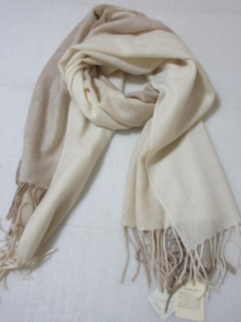 (O-35-6)未使用 NATURAL BASIC KAWABEカシミヤマフラー