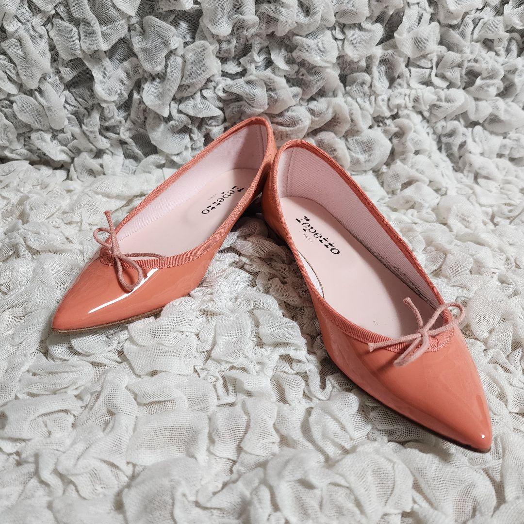 美品 レペット ブリジット ポインテッドトゥ バレェ フラット パンプス