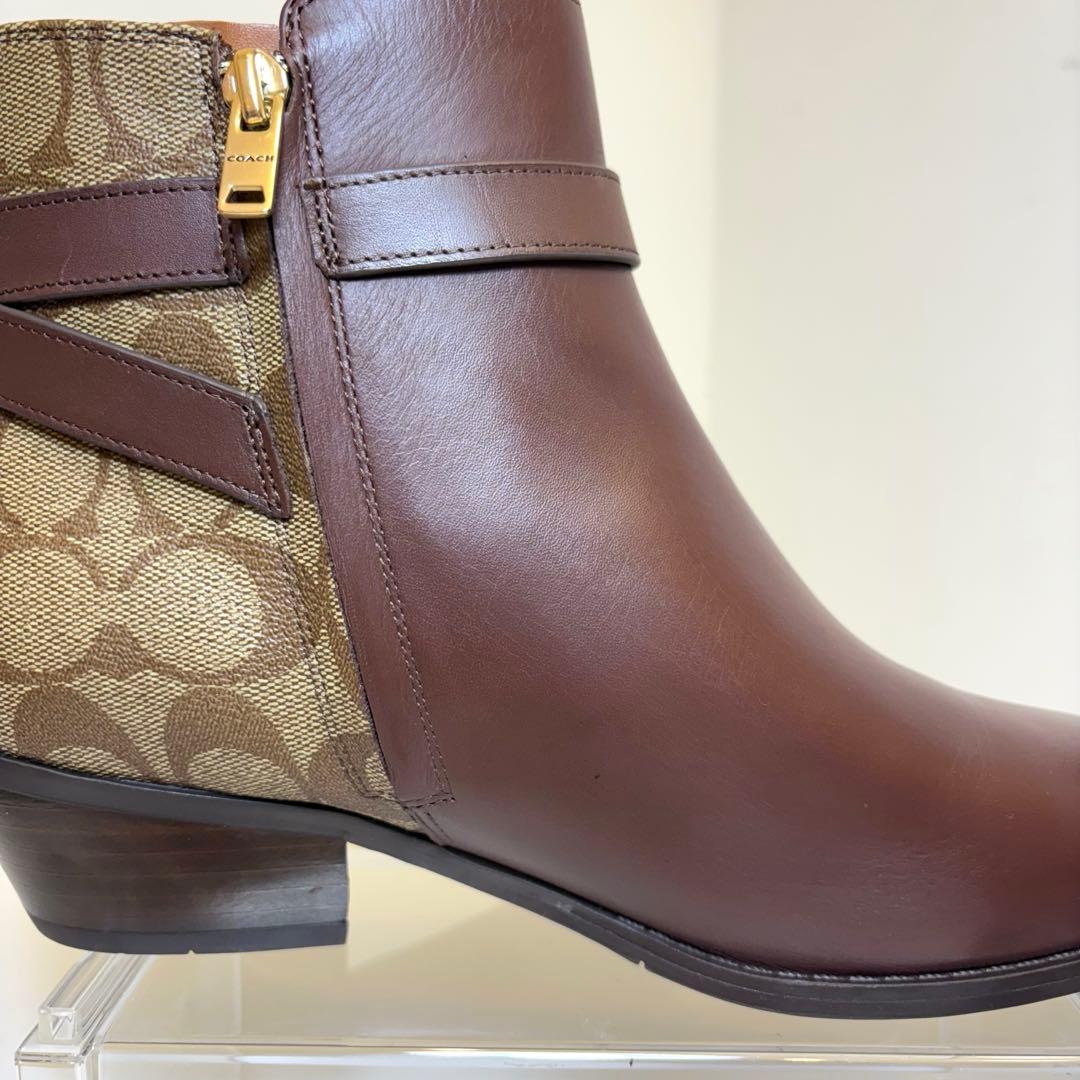 今日まで価格‼️(極美品)COACH ショートブーツ ブラウン 24.5cm
