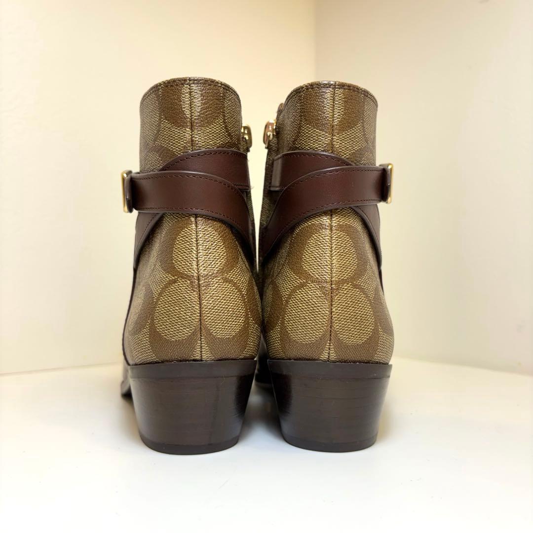 今日まで価格‼️(極美品)COACH ショートブーツ ブラウン 24.5cm