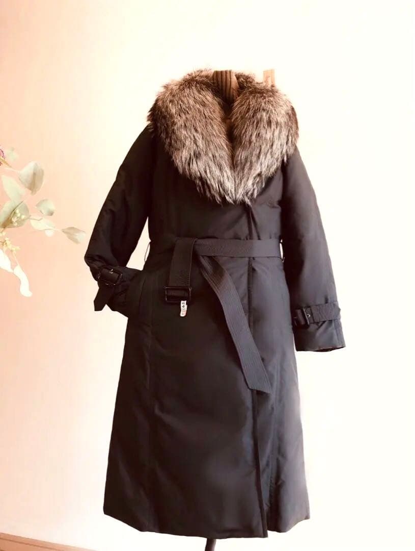 ダーマコレクション フォックスファー ダウンロングコート2way S〜M