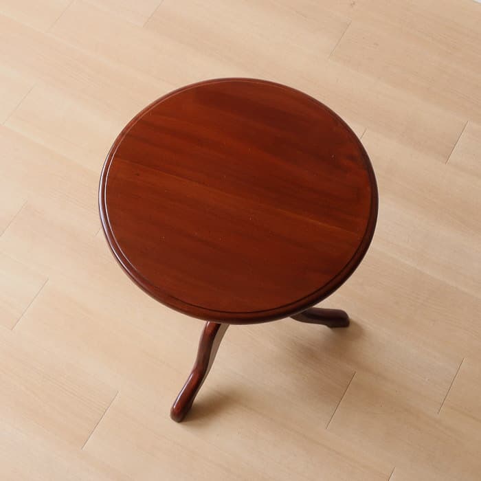 ヴィンテージ サイドテーブル 丸 レトロ 古家具 マホガニー カフェ 喫茶