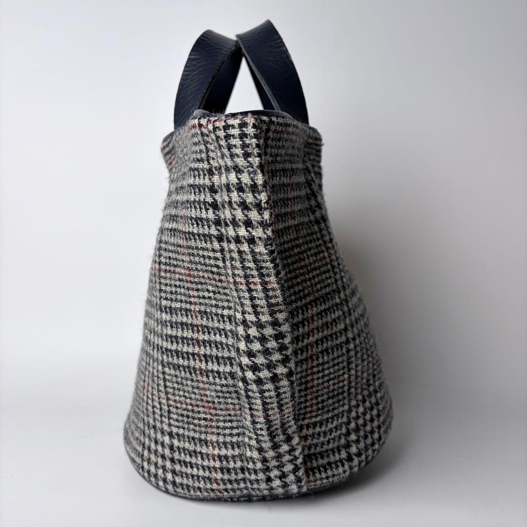 【美品】ラドロー　LUDLOW　ウール　ツイード　グレンチェック　トートバック