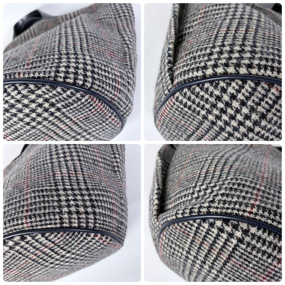 【美品】ラドロー　LUDLOW　ウール　ツイード　グレンチェック　トートバック