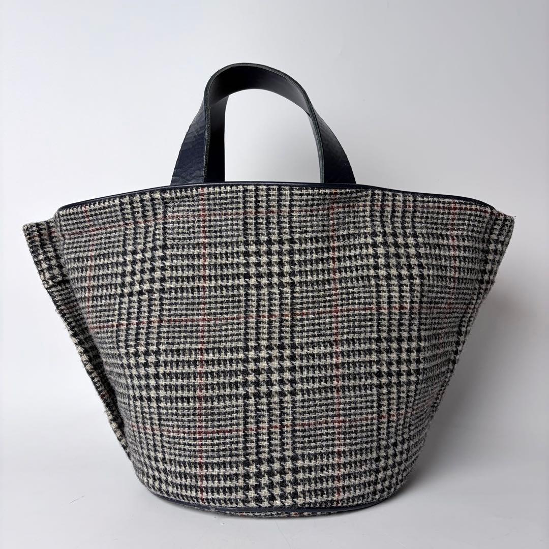 【美品】ラドロー　LUDLOW　ウール　ツイード　グレンチェック　トートバック