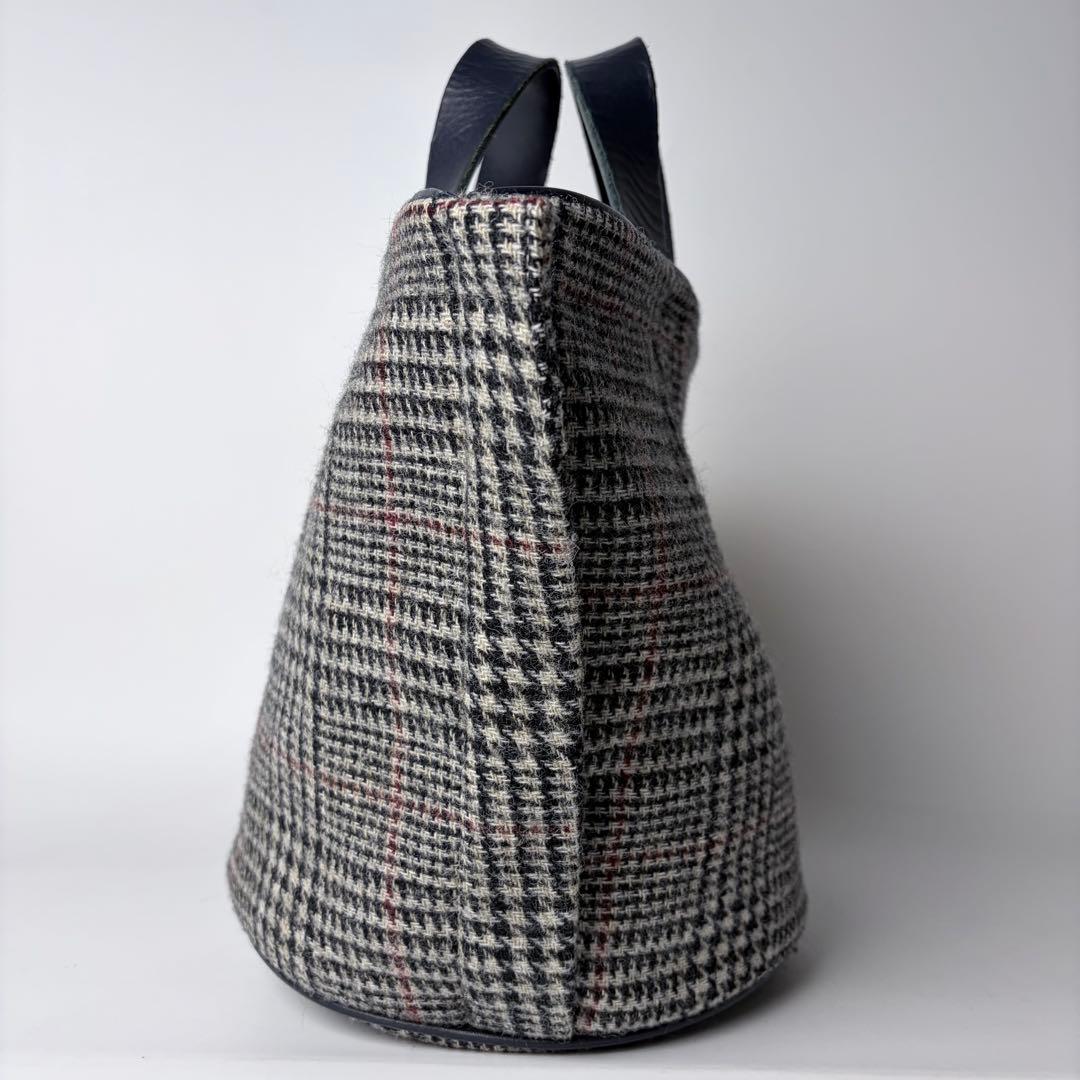 【美品】ラドロー　LUDLOW　ウール　ツイード　グレンチェック　トートバック