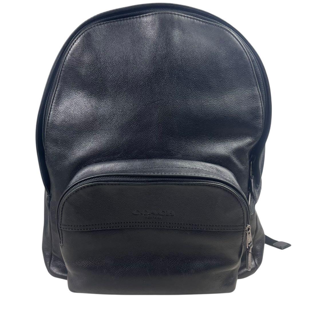 COACH コーチ レザー リュック ブラック 大容量 ロゴ A4 PC 収納
