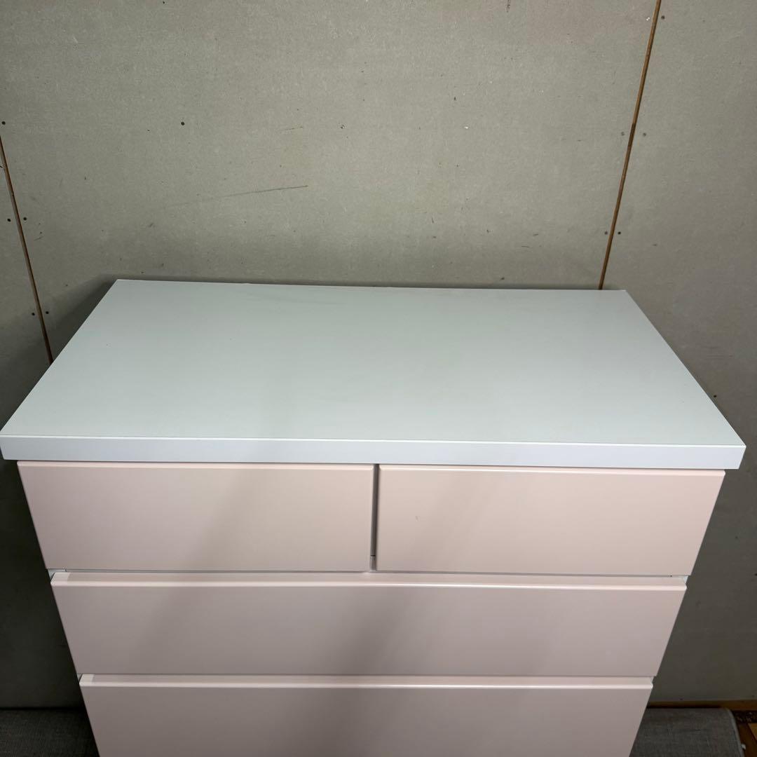 【745】木製チェスト 6段 ピンク