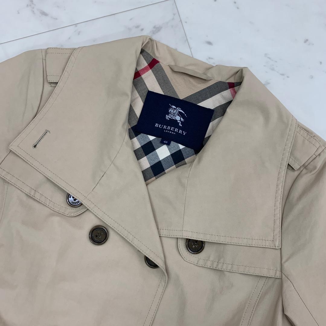 バーバリー ダブルチェスターコート Lサイズ スプリングコート ノバチェック