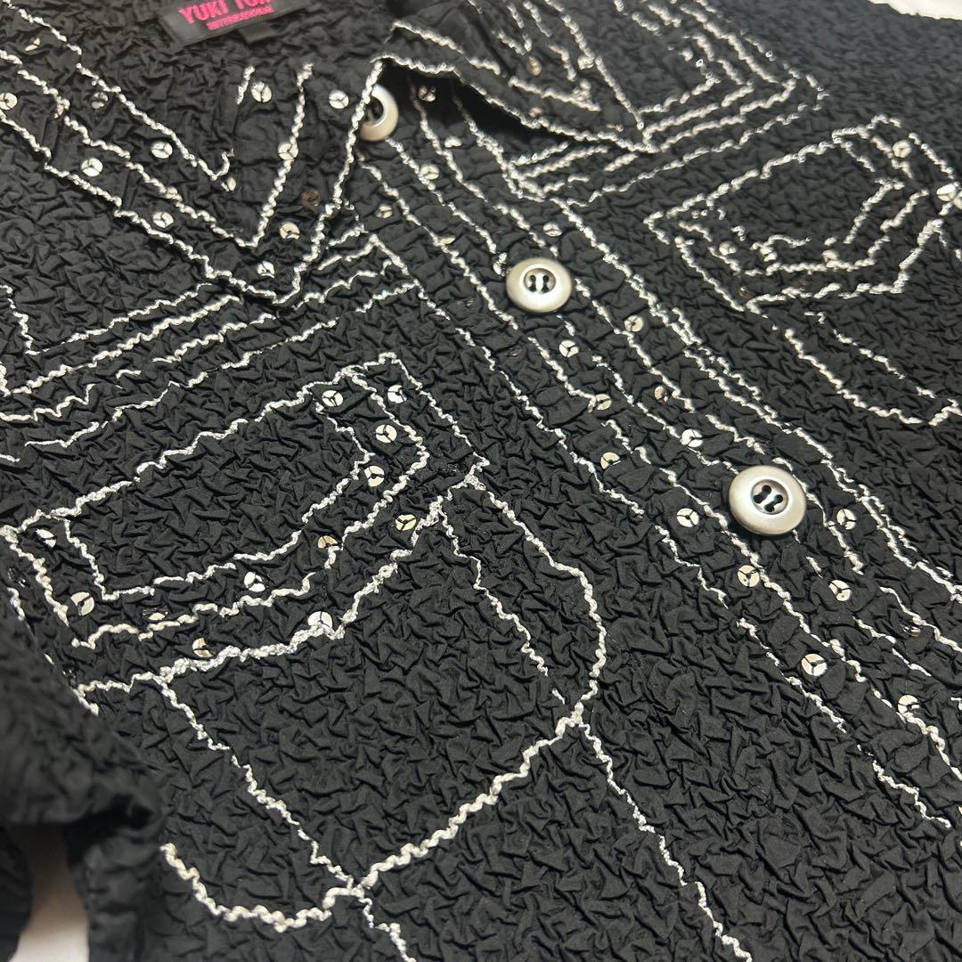 ユキトリイ　YUKI TORI ジャケット　ブラウス Gプリーツ　黒
