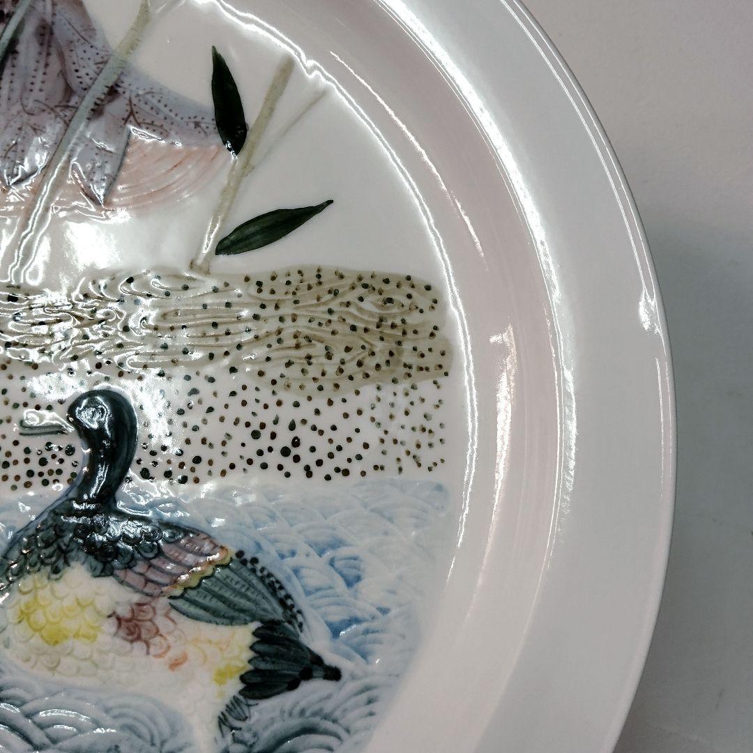 韓国 現代作家【金益寧】白磁 飾り皿 大皿　　コンテンポラリー