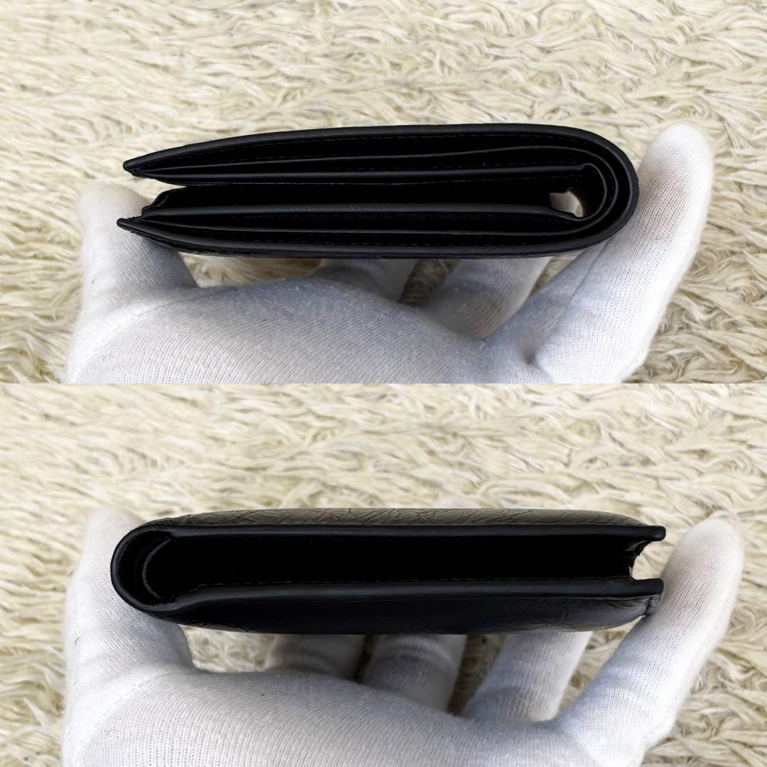 希少【未使用級】バレンシアガ 二つ折り財布 シワ加工 ブラック 594315